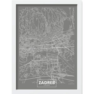 Plagát v ráme 40x55 cm Zagreb – Wallity