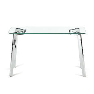 Konzolový stolík so sklenenou doskou v striebornej farbe 40x125 cm Kirk – Tomasucci