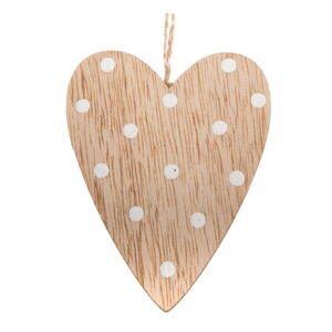 Súprava 5 drevených závesných ozdôb v tvare srdca Dakls, výška 9 cm