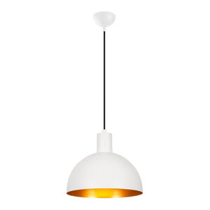 Biele/v zlatej farbe závesné svietidlo s kovovým tienidlom ø 30 cm Sivani – Opviq lights