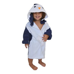 Bielo-modrý bavlnený detský župan veľkosť S Penguin - Rocket Baby