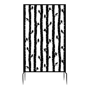 Čierna kovová balkónová zástena 100x186 cm Birds – Esschert Design