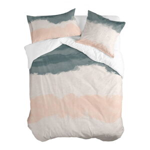 Ružová/sivá bavlnená obliečka na perinu na dvojlôžko 200x200 cm Seaside – Blanc