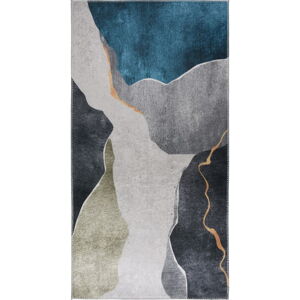 Modrý/sivý umývateľný koberec 80x150 cm – Vitaus