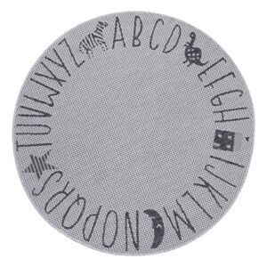 Sivý detský koberec Ragami Letters, ø 160 cm