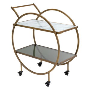 Kovový odkladací stolík na kolieskach Kare Design Loft, výška 85 cm