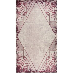 Červeno-krémový prateľný koberec behúň 200x80 cm - Vitaus
