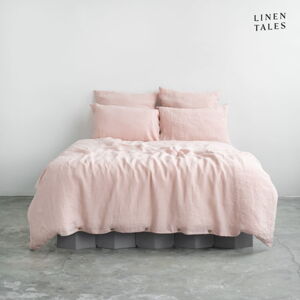 Svetlo ružové ľanové obliečky na dvojlôžko 200x200 cm - Linen Tales