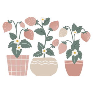Súprava detských samolepiek 3 ks 50x34 cm Strawberries Plants – Lilipinso