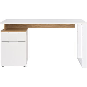 Pracovný stôl s bielou doskou 61x140 cm Hasselt – Germania