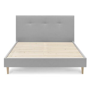 Svetlosivá čalúnená dvojlôžková posteľ s roštom 180x200 cm Tory - Bobochic Paris