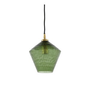 Zelené závesné svietidlo so skleneným tienidlom ø 20 cm Delila – Light & Living