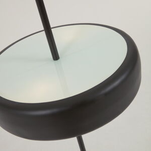 Čierna stojacia lampa s kovovým tienidlom (výška 183 cm) Francisca - Kave Home