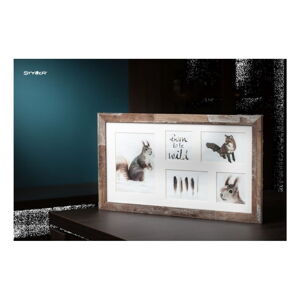 Hnedý rámček na 5 fotografií Styler Bergen, 27 × 51 cm