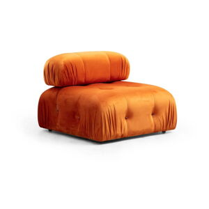 Oranžový zamatový modul pohovky (stredový diel) Bubble – Balcab Home
