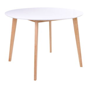 Jedálenský stôl s okrúhlou bielou doskou Bonami Essentials Vojens, ⌀ 105 cm
