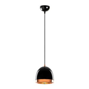 Čierne/v zlatej farbe závesné svietidlo s kovovým tienidlom ø 17 cm Mugo – Opviq lights