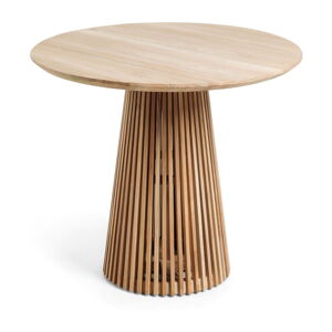 Okrúhly jedálenský stôl z teakového dreva v prírodnej farbe ø 90 cm Jeanette – Kave Home