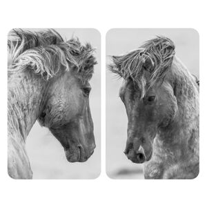 Súprava 2 sivých krytov na sporák Wenko Horses, 52 x 30 cm