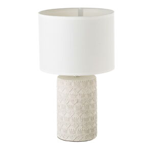 Bielo-béžová stolová lampa s textilným tienidlom (výška 41 cm) – Casa Selección