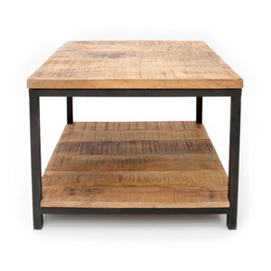 Čierny konferenčný stolík s doskou z mangového dreva LABEL51 Vintage, 80 × 80 cm