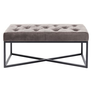 Sivá zamatová lavica Kare Design Crossover, 90 cm