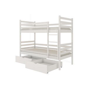 Biela poschodová detská posteľ s úložným priestorom 80x180 cm Nemo - Lano Meble