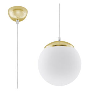 Závesné svietidlo v zlatej farbe so skleneným tienidlom ø 20 cm Cezab – Nice Lamps