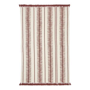 Béžovo-červený ručne tkaný bavlnený koberec Westwing Collection Rita, 50 x 80 cm
