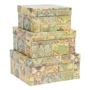 Darčekové škatule v súprave 3 ks Maps – Kartos