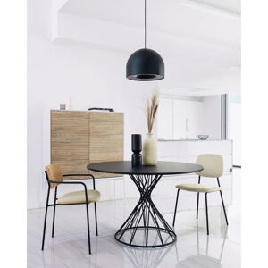 Čierny okrúhly jedálenský stôl so sklenenou doskou ø 120 cm Niut – Kave Home
