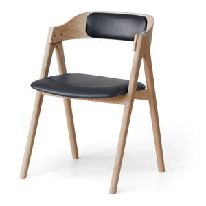 Čierna/v prírodnej farbe kožená jedálenská stolička Mette - Hammel Furniture