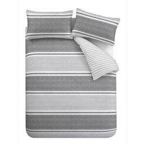Sivé obliečky na dvojlôžko 200x200 cm Banded Stripe - Catherine Lansfield