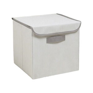 Sivý látkový úložný box s vekom 30x30x30 cm – Mioli Decor