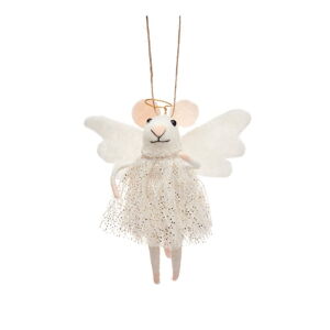 Textilná vianočná ozdoba Angel Mouse – Sass & Belle