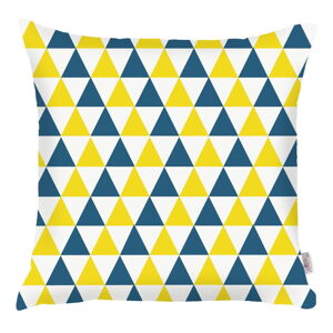 Modro-žltá obliečka na vankúš Mike & Co. NEW YORK Triangles, 43 × 43 cm