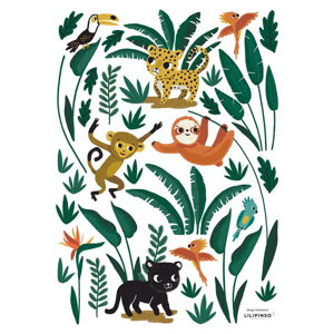 Hárok samolepiek 30x42 cm Jungle Animals – Lilipinso