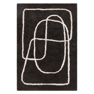 Čierny ručne tkaný vlnený koberec 160x230 cm Matrix – Asiatic Carpets