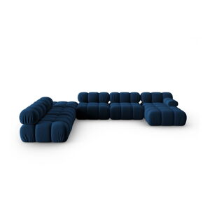 Modrá zamatová pohovka 379 cm Bellis – Micadoni Home