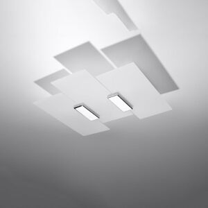 Biele stropné svietidlo so skleneným tienidlom 42x40 cm Veronica – Nice Lamps