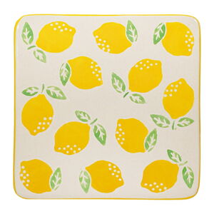 Žlté/biele keramické tácky v súprave 4 ks Lemon – Sass & Belle