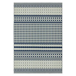 Modro-biely koberec Asiatic Carpets Antibes Geometric, 120 x 170 cm