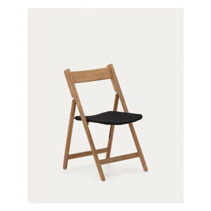 Drevená záhradná stolička v čierno-prírodnej farbe Dandara – Kave Home