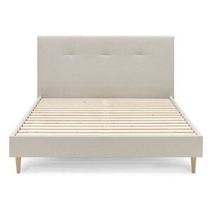 Béžová čalúnená dvojlôžková posteľ s roštom 180x200 cm Tory - Bobochic Paris