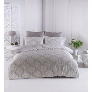 Hnedé posteľné obliečky z bavlneného saténu Primacasa by Türkiz Linia, 155 x 220 cm