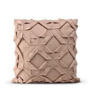 Svetloružová vlnená obliečka na vankúš HF Living Felt Origami, 50 × 50 cm