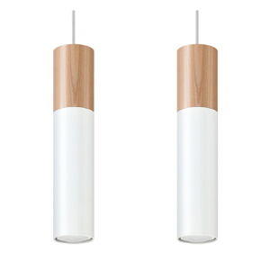 Biele závesné svietidlo Nice Lamps Paul, dĺžka 34 cm