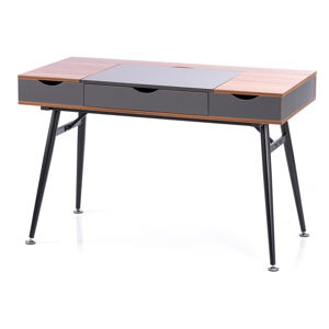 Pracovný stôl s doskou v dekore orechového dreva 60x120 cm Faryn – Homede