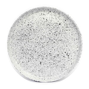 Bielo-čierny kameninový veľký tanier ÅOOMI Mess, ø 27,5 cm