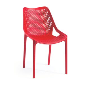 Červená plastová záhradná stolička Bilros – Rojaplast